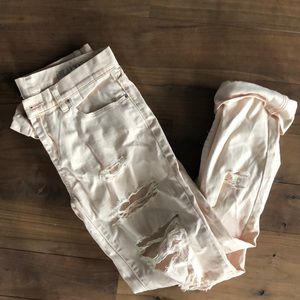 BLANK NYC :Light pink, distressed boyfriend jeans